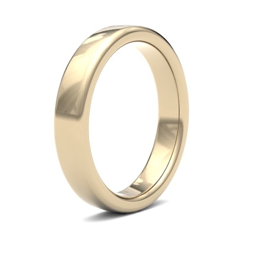 14ct Yellow Gold 4mm Heavy Soft Court Wedding Ring