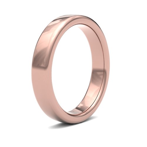 9ct Rose Gold 4mm Heavy Soft Court Wedding Ring