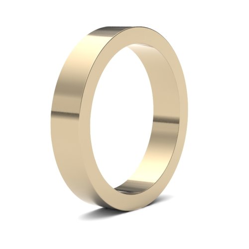 9ct Yellow Gold 4mm Flat Heavy Wedding Ring