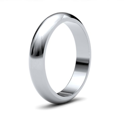 Platinum 4mm D Shape Heavy Wedding Ring