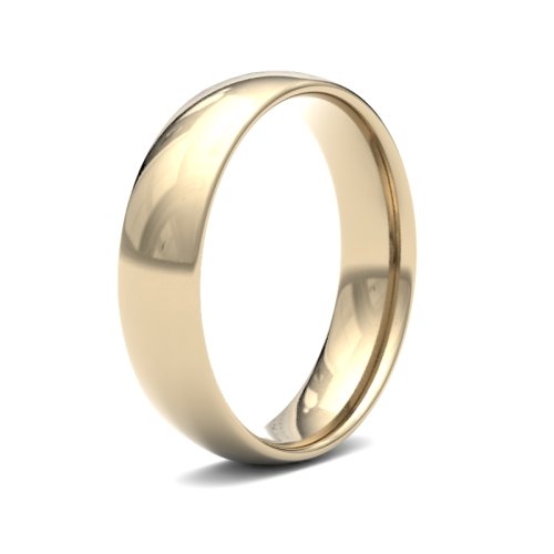 9ct Yellow Gold 5mm Light Court Wedding Ring