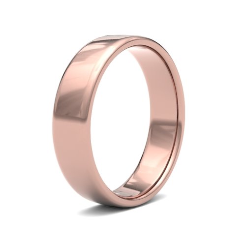 18ct Rose Gold 5mm Light Soft Court Wedding Ring