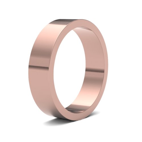 14ct Rose Gold 5mm Flat Light Wedding Ring
