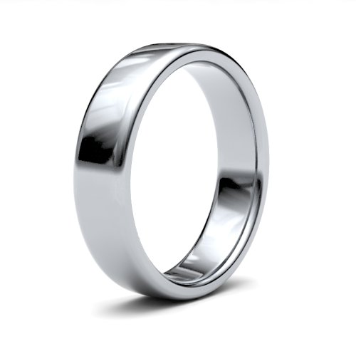 14ct White Gold 5mm Medium Soft Court Wedding Ring