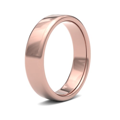 14ct Rose Gold 5mm Medium Soft Court Wedding Ring