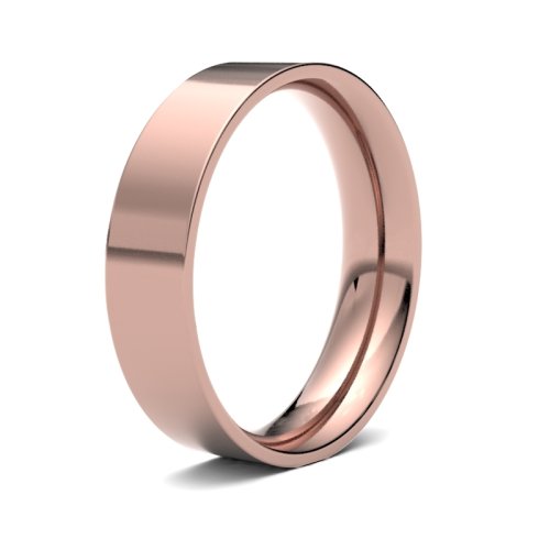 9ct Rose Gold 5mm Medium Flat Court Wedding Ring