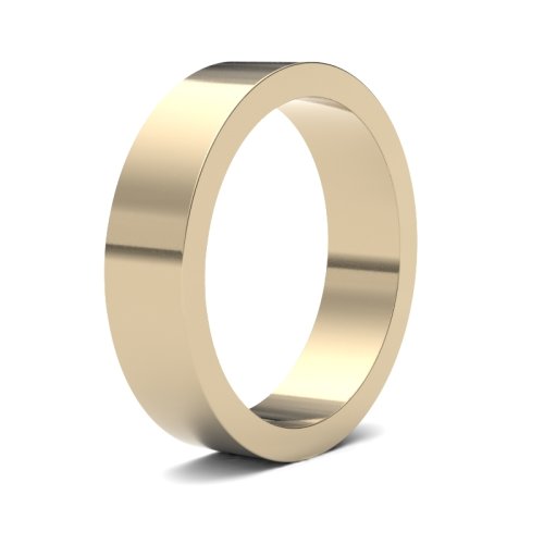 9ct Yellow Gold 5mm Flat Medium Wedding Ring