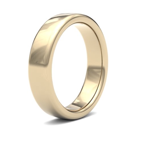 18ct Yellow Gold 5mm Heavy Soft Court Wedding Ring
