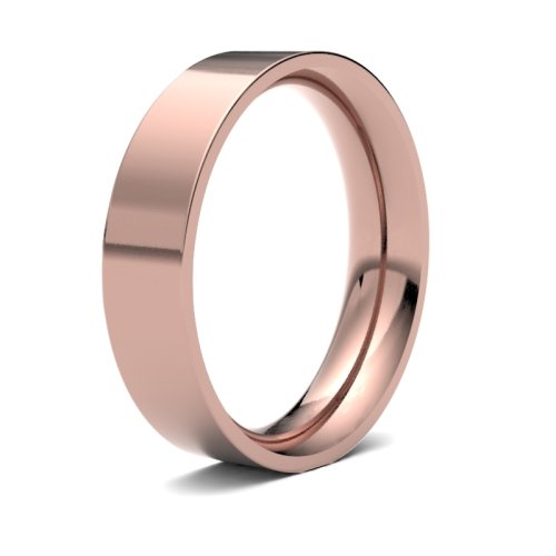 18ct Rose Gold 5mm Heavy Flat Court Wedding Ring