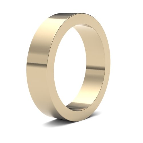 14ct Yellow Gold 5mm Flat Heavy Wedding Ring