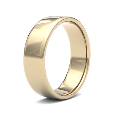 14ct Yellow Gold 6mm Light Soft Court Wedding Ring