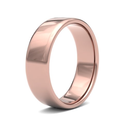 14ct Rose Gold 6mm Light Soft Court Wedding Ring