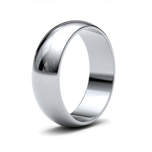 Platinum 6mm D Shape Light Wedding Ring