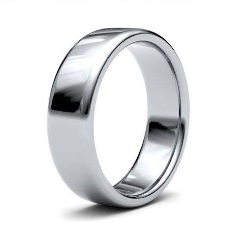 18ct White Gold 6mm Medium Soft Court Wedding Ring