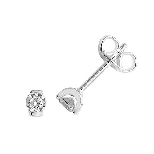 Silver Round Cz Bar Set Studs G51024
