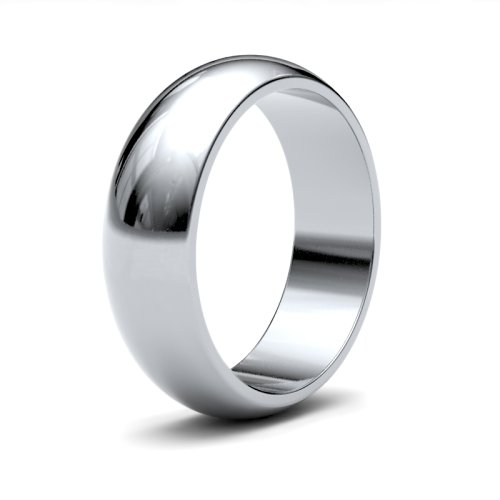 Palladium 6mm D Shape Medium Wedding Ring