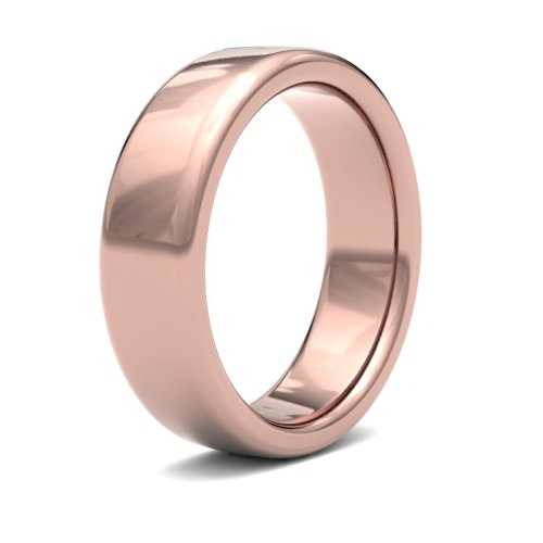 14ct Rose Gold 6mm Heavy Soft Court Wedding Ring