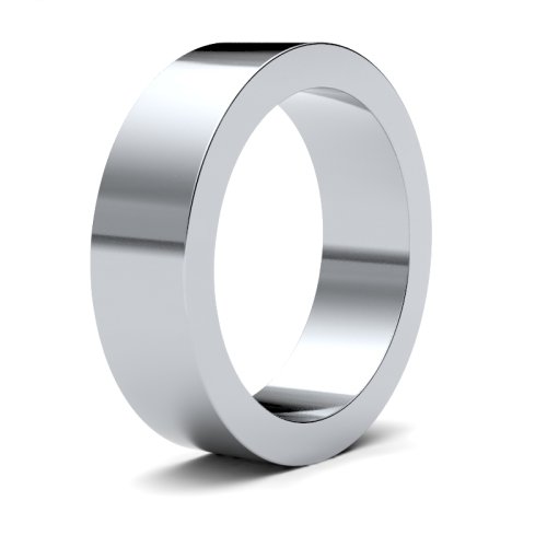 Platinum 6mm Flat Heavy Wedding Ring