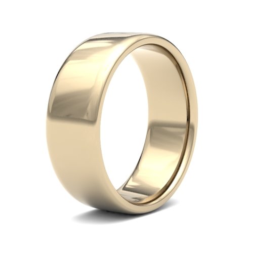 18ct Yellow Gold 7mm Light Soft Court Wedding Ring