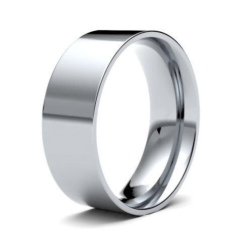 18ct White Gold 7mm Light Flat Court Wedding Ring