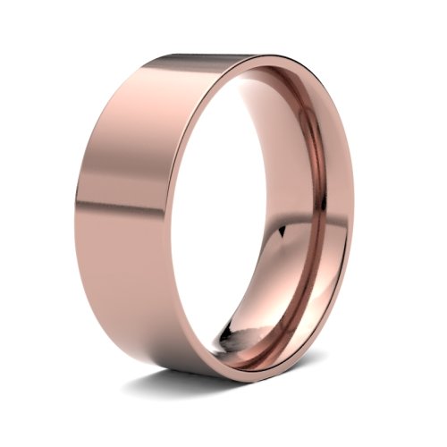 18ct Rose Gold 7mm Light Flat Court Wedding Ring