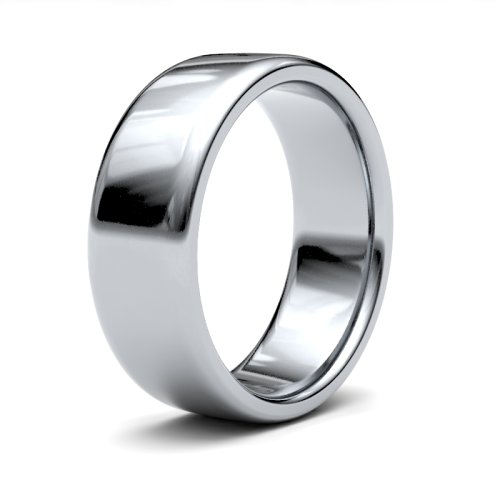 14ct White Gold 7mm Medium Soft Court Wedding Ring