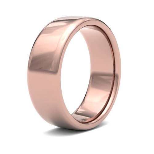 18ct Rose Gold 7mm Medium Soft Court Wedding Ring
