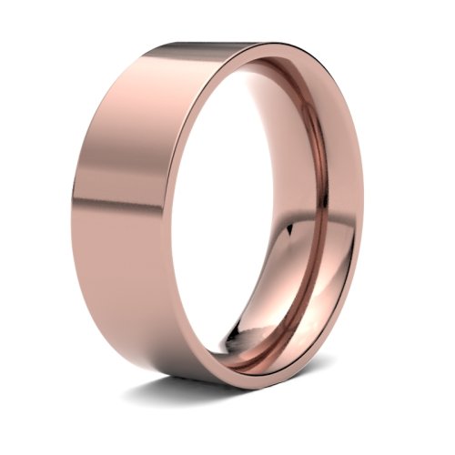 18ct Rose Gold 7mm Medium Flat Court Wedding Ring