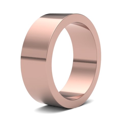 18ct Rose Gold 7mm Flat Medium Wedding Ring