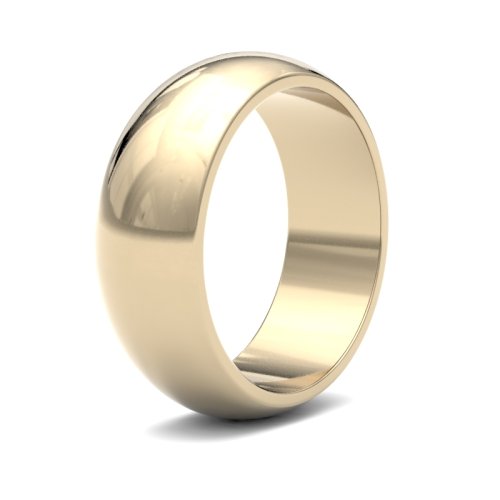 14ct Yellow Gold 7mm D Shape Medium Wedding Ring