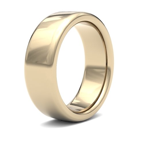 14ct Yellow Gold 7mm Heavy Soft Court Wedding Ring