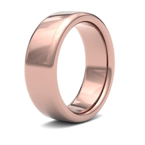 18ct Rose Gold 7mm Heavy Soft Court Wedding Ring