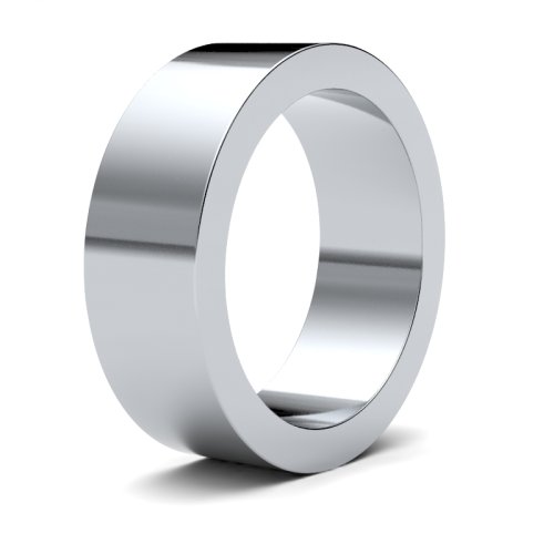 18ct White Gold 7mm Flat Heavy Wedding Ring