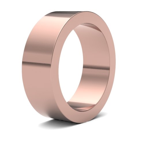 9ct Rose Gold 7mm Flat Heavy Wedding Ring