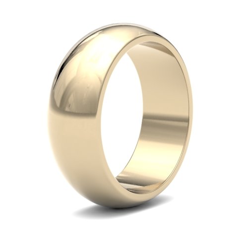 14ct Yellow Gold 7mm D Shape Heavy Wedding Ring