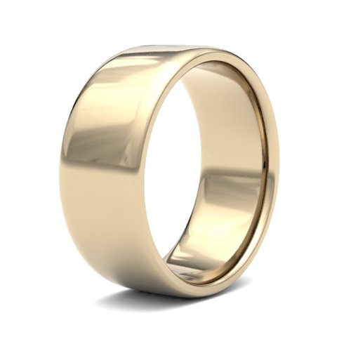 14ct Yellow Gold 8mm Light Soft Court Wedding Ring