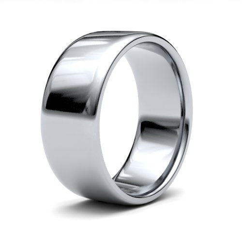 9ct White Gold 8mm Light Soft Court Wedding Ring