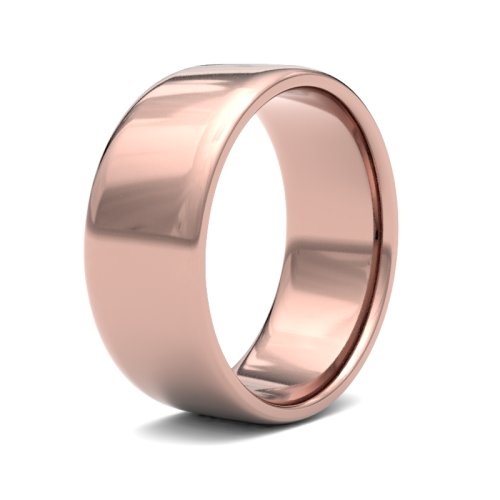 9ct Rose Gold 8mm Light Soft Court Wedding Ring