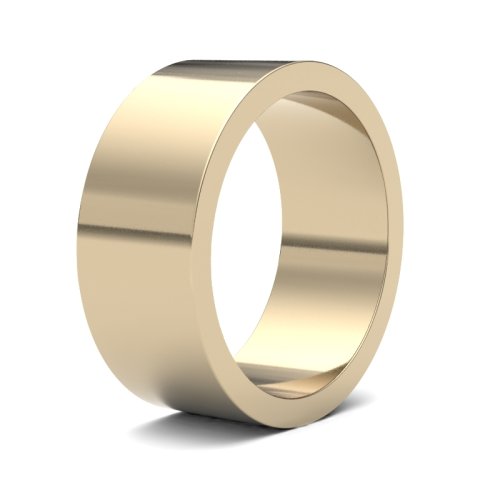 9ct Yellow Gold 8mm Flat Light Wedding Ring