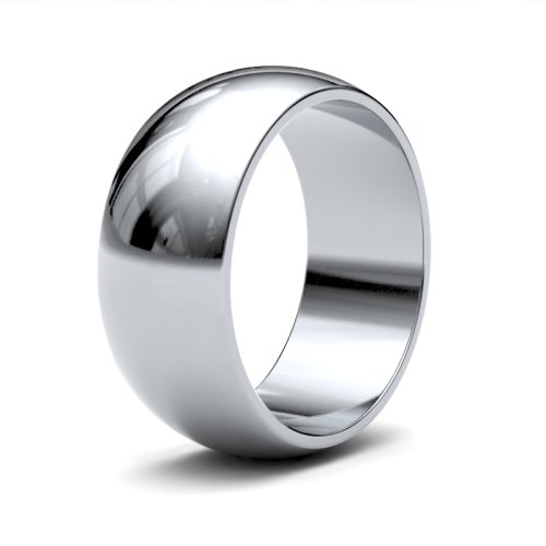 18ct White Gold 8mm D Shape Light Wedding Ring
