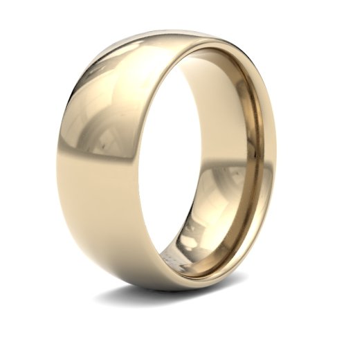 14ct Yellow Gold 8mm Medium Court Wedding Ring