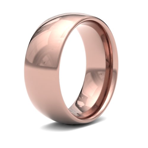 18ct Rose Gold 8mm Medium Court Wedding Ring