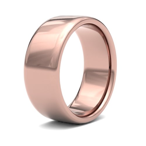 9ct Rose Gold 8mm Medium Soft Court Wedding Ring