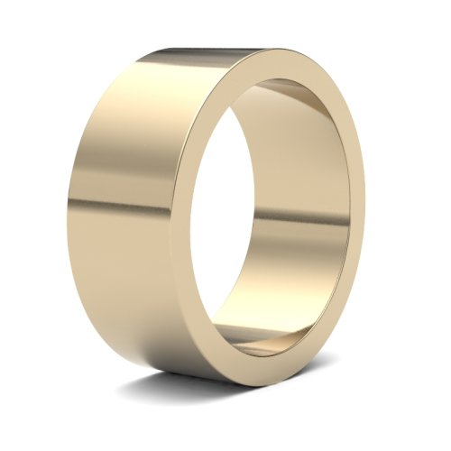 9ct Yellow Gold 8mm Flat Medium Wedding Ring