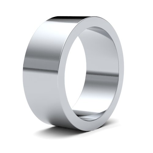 9ct White Gold 8mm Flat Medium Wedding Ring