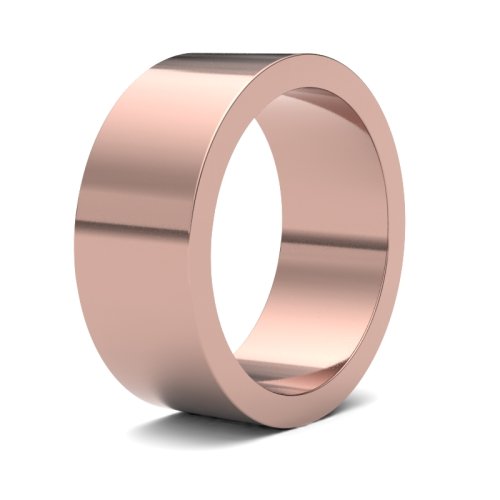 18ct Rose Gold 8mm Flat Medium Wedding Ring