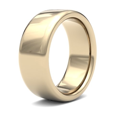 14ct Yellow Gold 8mm Heavy Soft Court Wedding Ring