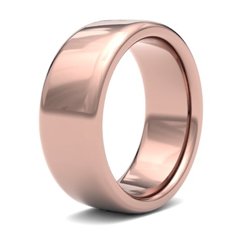 9ct Rose Gold 8mm Heavy Soft Court Wedding Ring