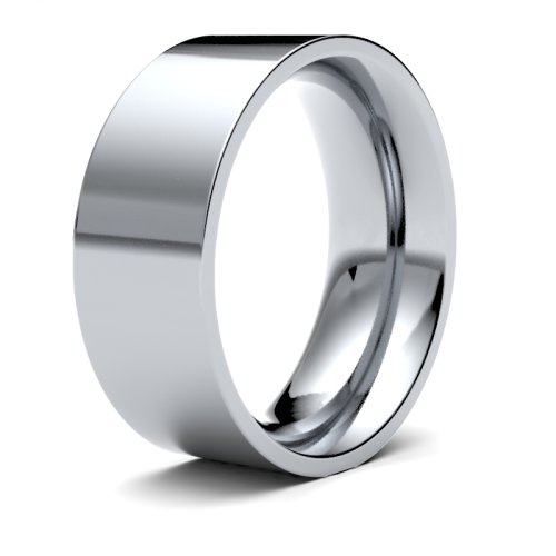 Palladium 8mm Heavy Flat Court Wedding Ring