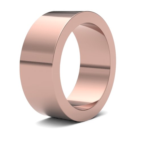 14ct Rose Gold 8mm Flat Heavy Wedding Ring